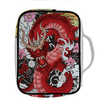 Red Japanese Dragon Tattoo Print Front Pocket Bible Bag