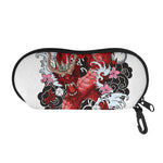 Red Japanese Dragon Tattoo Print Glasses Case