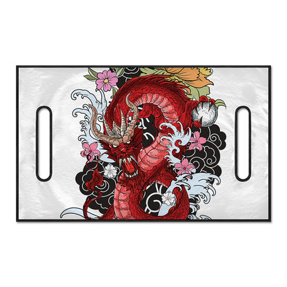 Red Japanese Dragon Tattoo Print Golf Cart Seat Cover