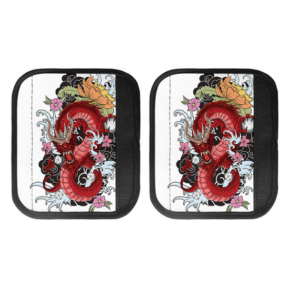 Red Japanese Dragon Tattoo Print Handle Covers