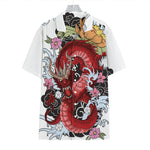 Red Japanese Dragon Tattoo Print Hawaiian Shirt