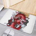 Red Japanese Dragon Tattoo Print Indoor Door Mat