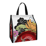 Red Japanese Dragon Tattoo Print Insulated Lunch Tote