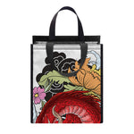 Red Japanese Dragon Tattoo Print Insulated Lunch Tote