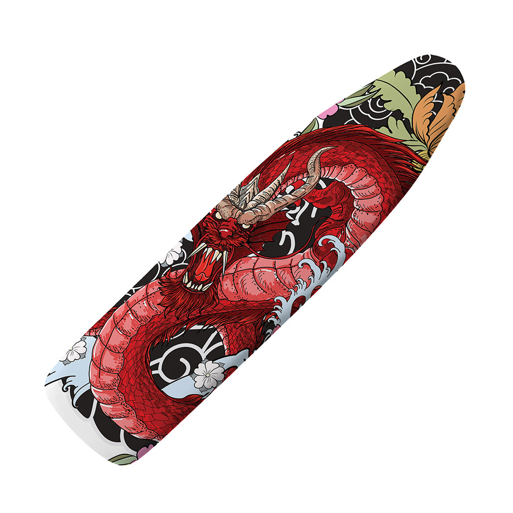 Red Japanese Dragon Tattoo Print Ironing Board Cover