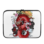 Red Japanese Dragon Tattoo Print Laptop Sleeve