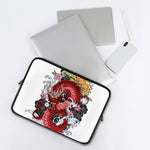 Red Japanese Dragon Tattoo Print Laptop Sleeve