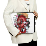 Red Japanese Dragon Tattoo Print Laptop Sleeve