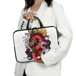 Red Japanese Dragon Tattoo Print Laptop Sleeve With Handle