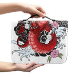 Red Japanese Dragon Tattoo Print Leather Bible Cover