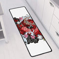 Red Japanese Dragon Tattoo Print Long Kitchen Mat