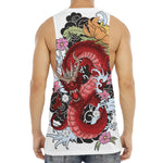 Red Japanese Dragon Tattoo Print Men's Muscle Tank Top