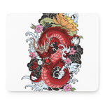 Red Japanese Dragon Tattoo Print Mouse Pad