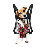Red Japanese Dragon Tattoo Print Pet Carrier Backpack