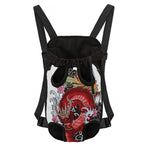 Red Japanese Dragon Tattoo Print Pet Carrier Backpack