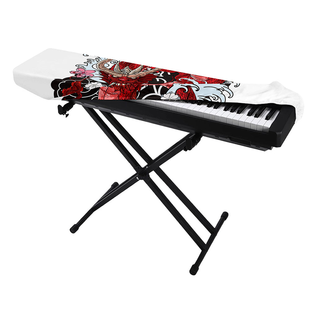 Red Japanese Dragon Tattoo Print Piano Keyboard Cover