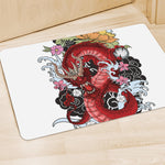 Red Japanese Dragon Tattoo Print Polyester Doormat