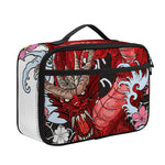 Red Japanese Dragon Tattoo Print Portable Lunch Bag