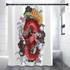 Red Japanese Dragon Tattoo Print Premium Shower Curtain