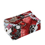 Red Japanese Dragon Tattoo Print Rectangle Tissue Box Cover