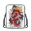 Red Japanese Dragon Tattoo Print Rectangular Crossbody Bag