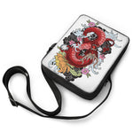 Red Japanese Dragon Tattoo Print Rectangular Crossbody Bag