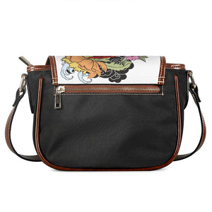 Red Japanese Dragon Tattoo Print Saddle Bag