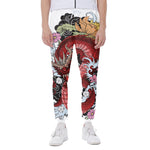 Red Japanese Dragon Tattoo Print Scuba Joggers