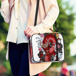 Red Japanese Dragon Tattoo Print Shoulder Strap Bible Bag