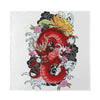 Red Japanese Dragon Tattoo Print Silk Bandana