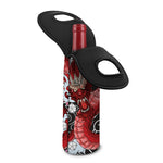 Red Japanese Dragon Tattoo Print Single Neoprene Wine Tote
