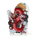Red Japanese Dragon Tattoo Print Single Oven Mitt