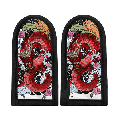 Red Japanese Dragon Tattoo Print Skillet Handle Cover