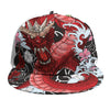 Red Japanese Dragon Tattoo Print Snapback Cap