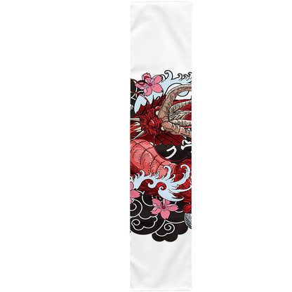 Red Japanese Dragon Tattoo Print Table Runner