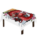 Red Japanese Dragon Tattoo Print Tablecloth