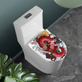 Red Japanese Dragon Tattoo Print Toilet Lid Cover