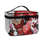 Red Japanese Dragon Tattoo Print Travel Makeup Bag