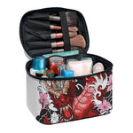 Red Japanese Dragon Tattoo Print Travel Makeup Bag