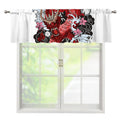 Red Japanese Dragon Tattoo Print Window Valance