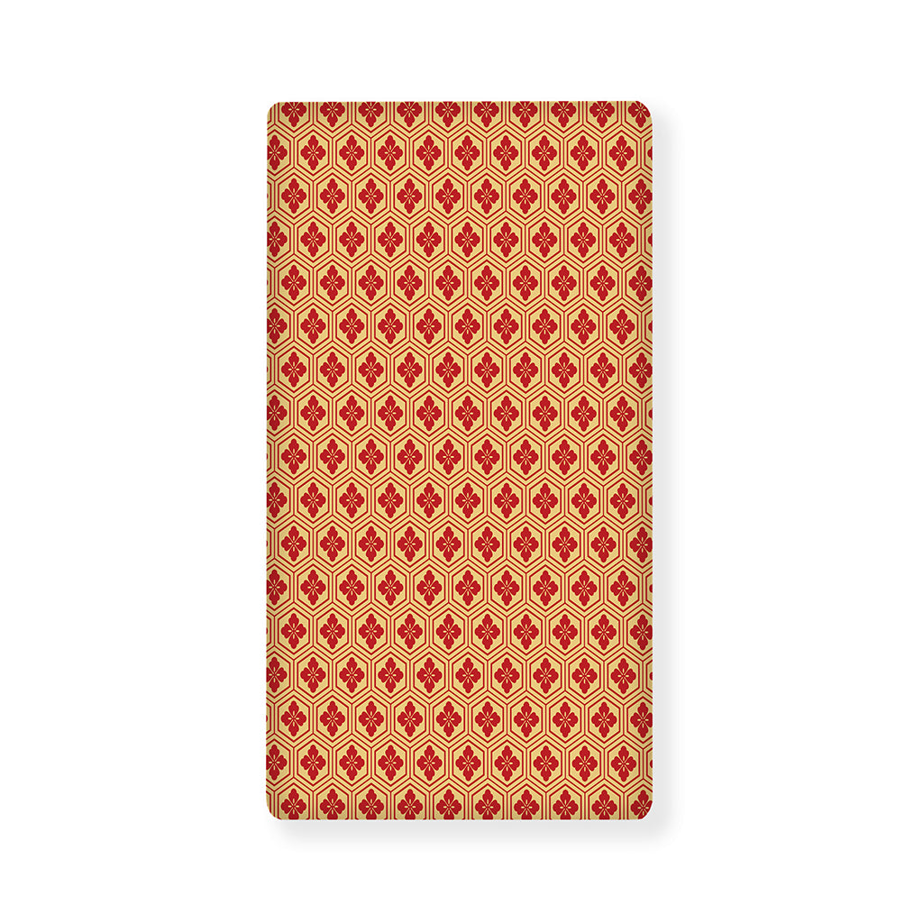 Red Japanese Flower Pattern Print Baby Crib Sheet
