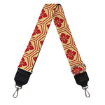 Red Japanese Flower Pattern Print Bag Strap
