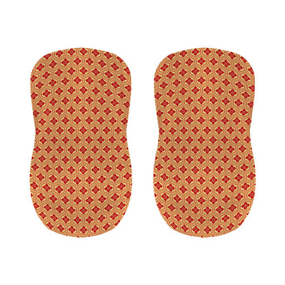 Red Japanese Flower Pattern Print Bar Stool Covers