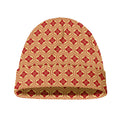 Red Japanese Flower Pattern Print Beanie
