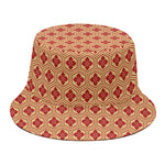 Red Japanese Flower Pattern Print Bucket Hat