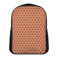 Red Japanese Flower Pattern Print Casual Backpack