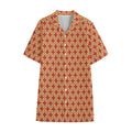 Red Japanese Flower Pattern Print Cotton Hawaiian Shirt
