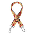 Red Japanese Flower Pattern Print Dog Seat Belt