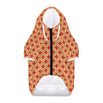 Red Japanese Flower Pattern Print Dog Zip Up Hoodie