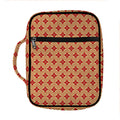 Red Japanese Flower Pattern Print Front Pocket Bible Bag